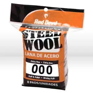 0321 Red Devil Steel Wool,Extra Fine #000 Steel Wool,8 Pack