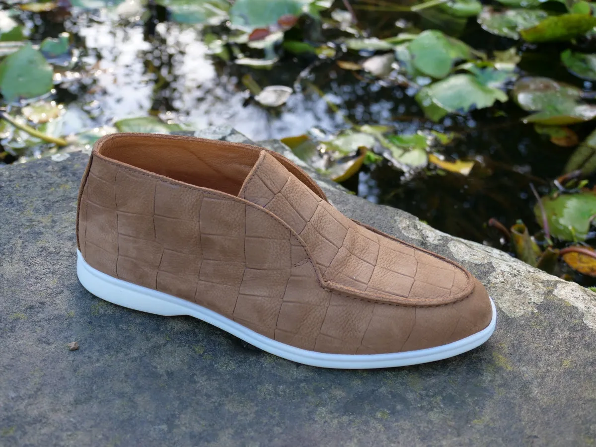 5514 - Tan Nubuck Moc Croc