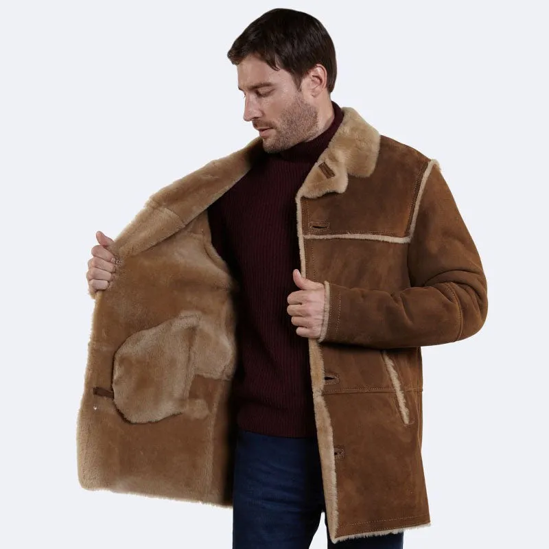 Best Winter Warm Leather Sheepskin Peanut Leather Coat