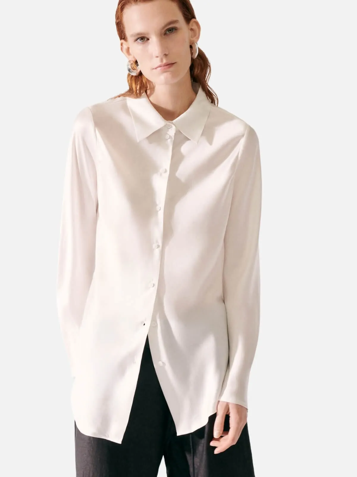 Bias Cut Shirt - White