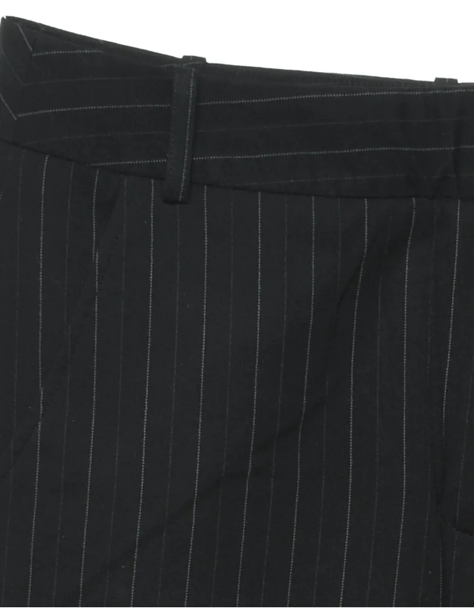 Black Classic Striped Trousers - W32 L32