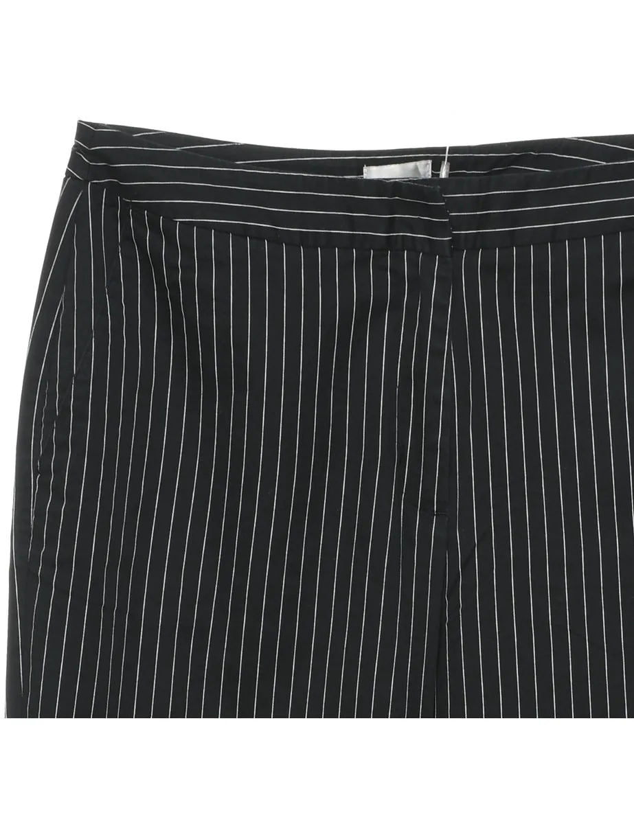 Black Striped Classic Trousers - W30 L25