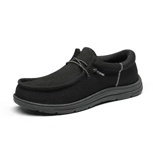 Bruno Marc Men's Arch Support Casual Slip-on Shoes Loafers for Men Non Slip Comfortable Boat Shoes, Black, Size 8, SBLS2302M