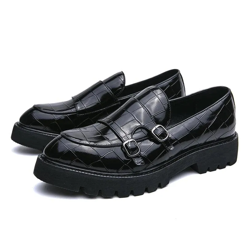 Casual Leather Monk-Strap Loafer Shoes