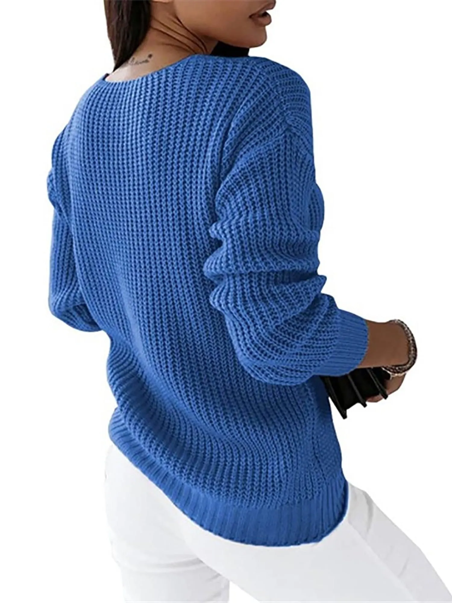 Cozy Long Sleeve Cable Knitted Sweater