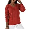 Cozy Long Sleeve Cable Knitted Sweater