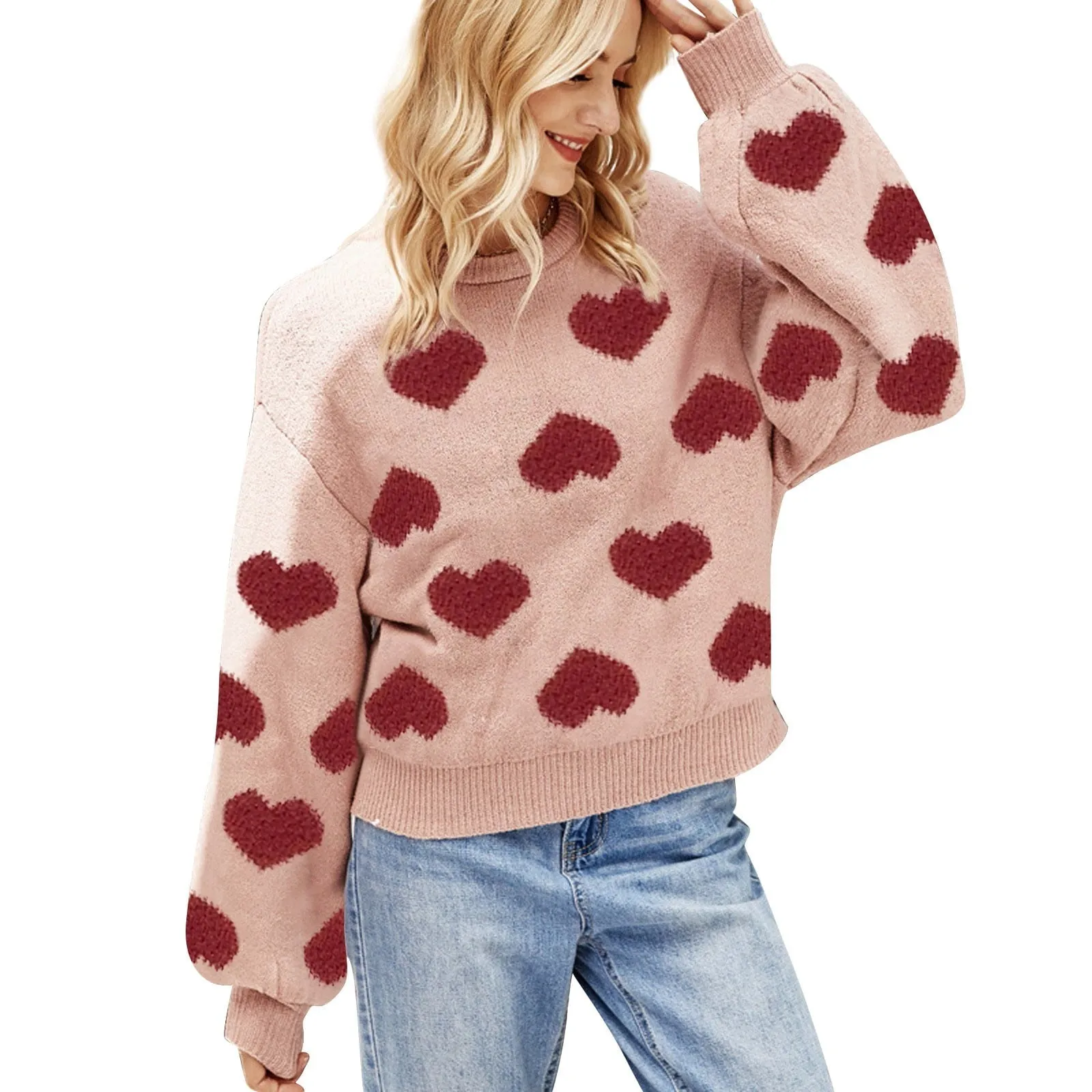 Cute Love Pattern Knit Sweater