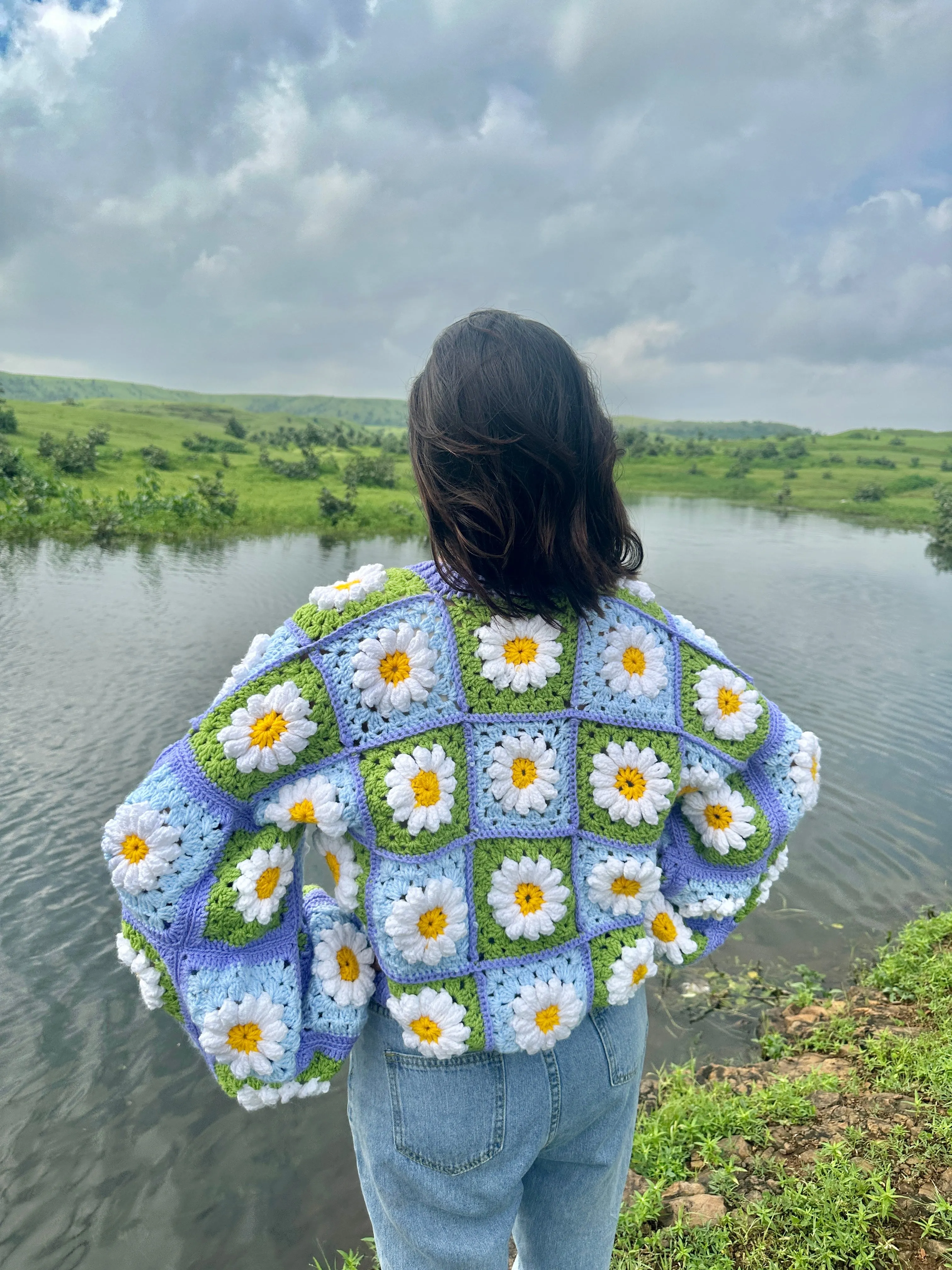 Dainty Daisy Handmade Cardigan