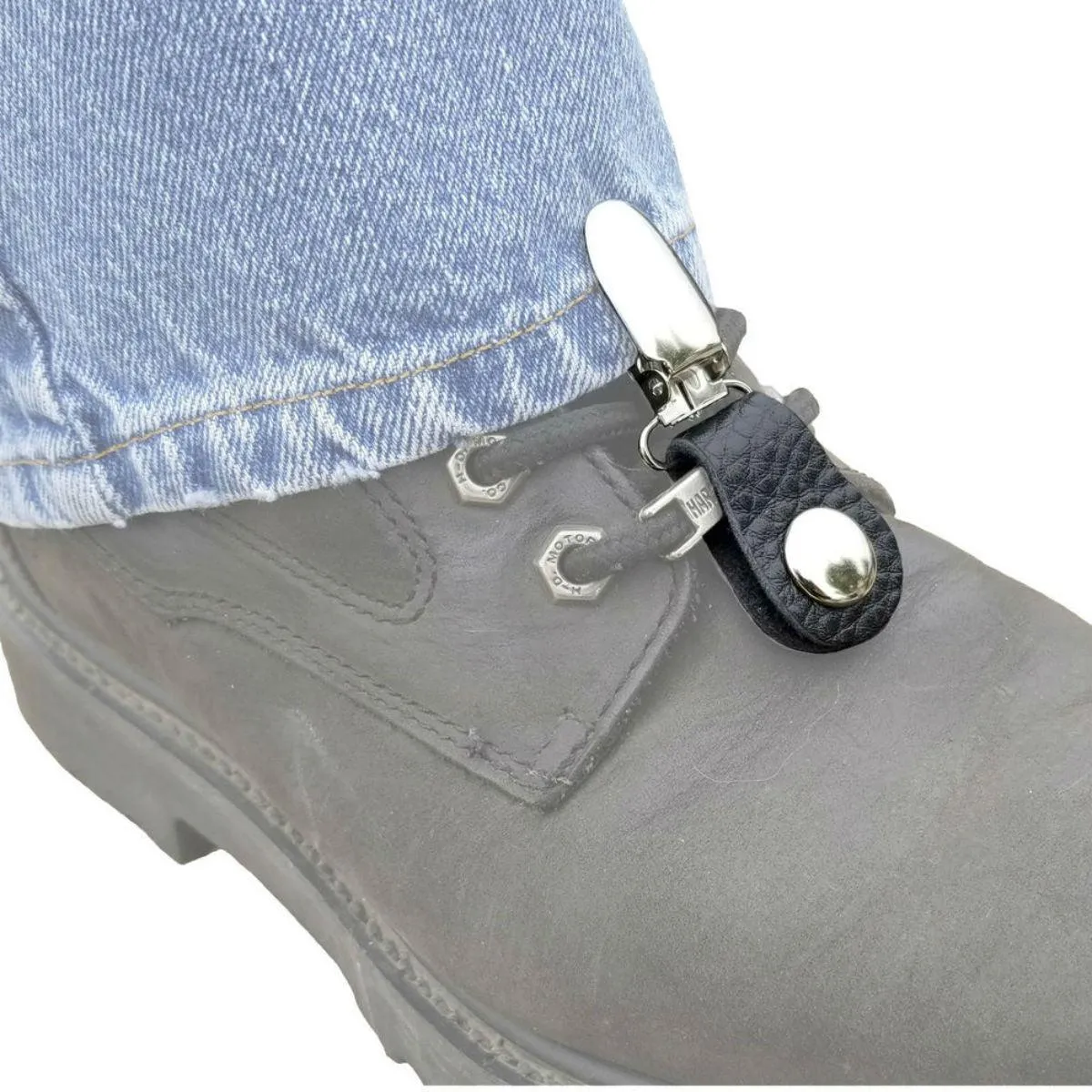 Daniel Smart Boot Clips Rose, Unisex, Leather, Black/Silver