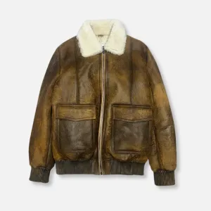 Darga Leather Shearling Flight Jacket