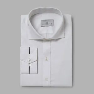 Floyd White Cotton Shirt With Black Detailing