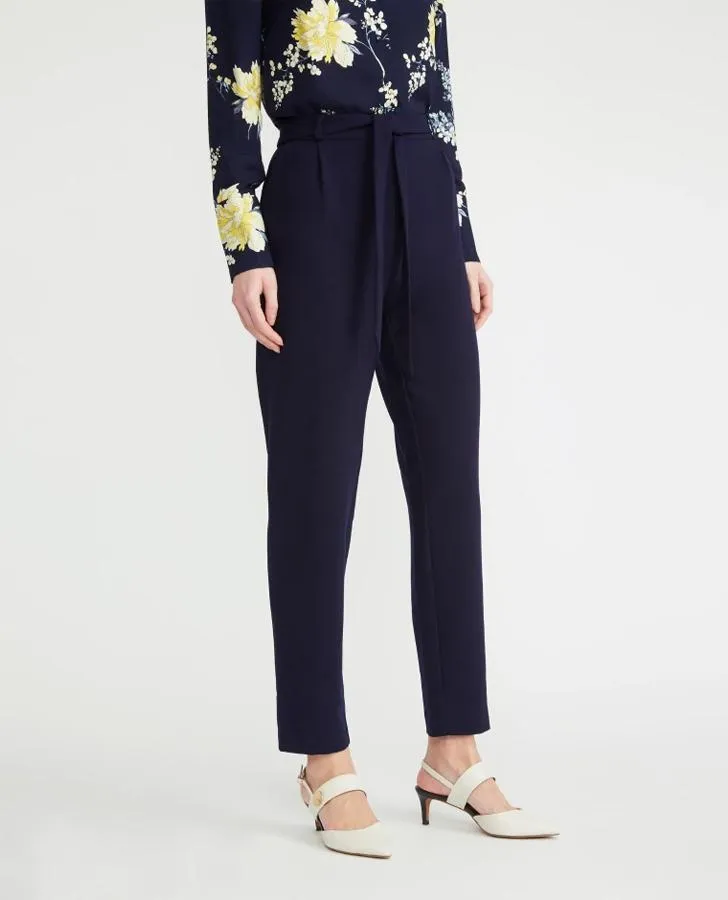 French Navy Tie Waist Trousers