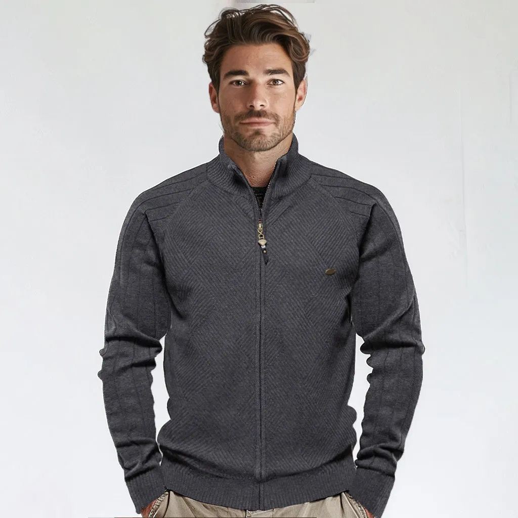 Full Zip Jacquard Cardigan Sweater