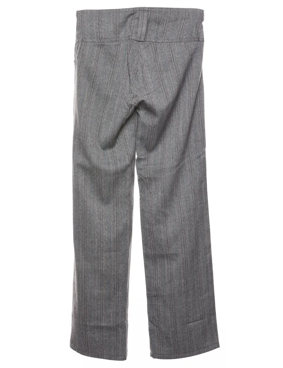 Grey Pinstriped Trousers - W27 L30