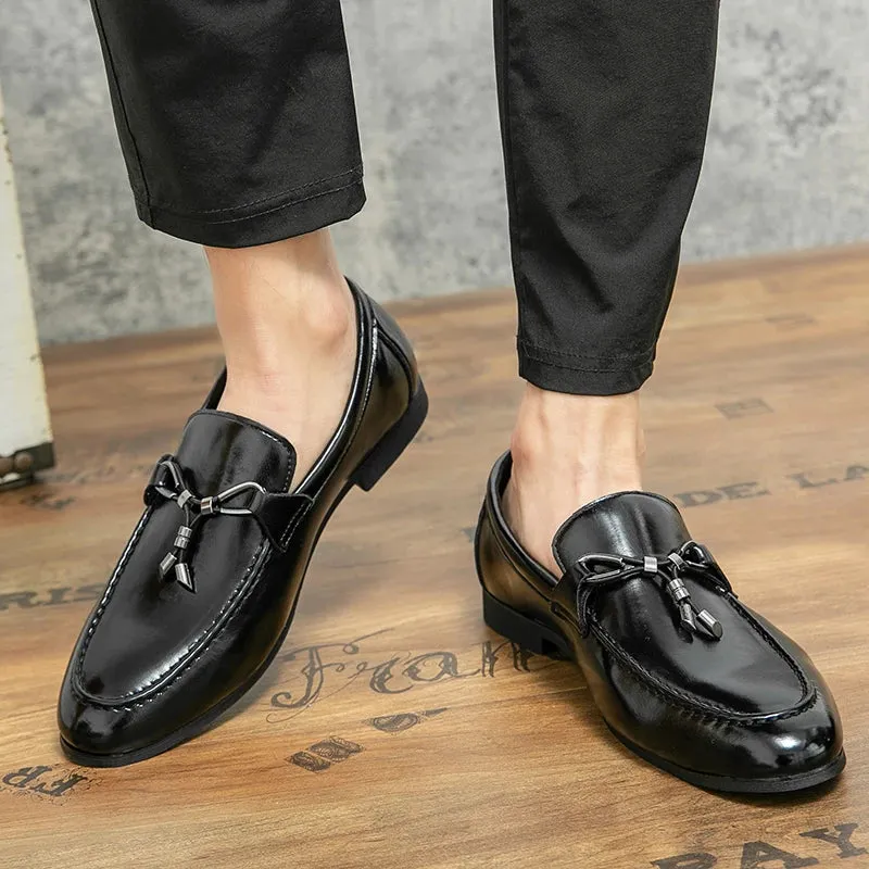 Handmade Rope Tassel Leather Loafers