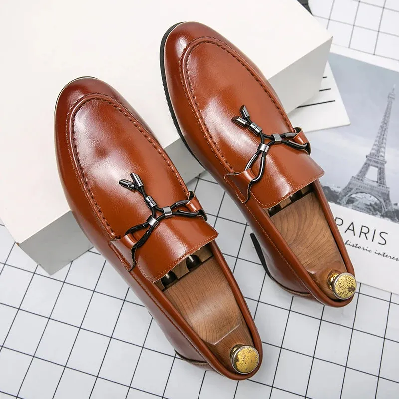 Handmade Rope Tassel Leather Loafers