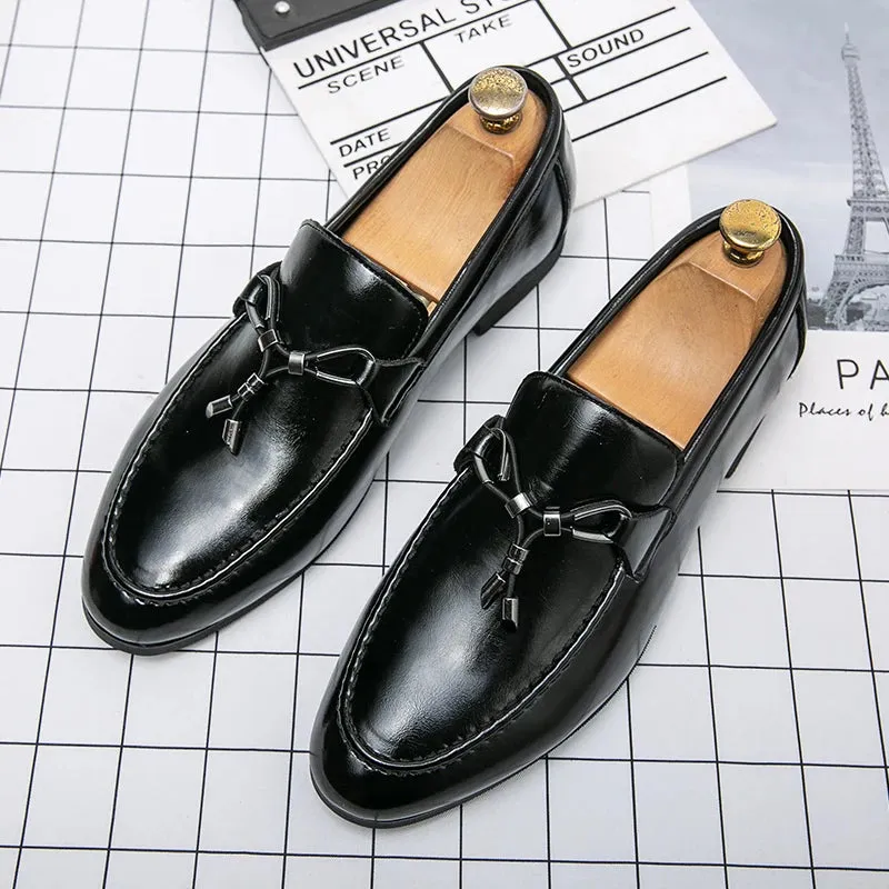 Handmade Rope Tassel Leather Loafers