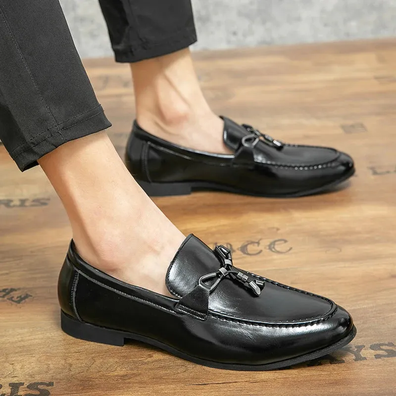 Handmade Rope Tassel Leather Loafers