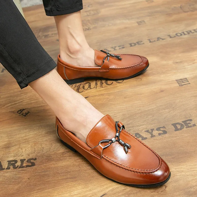 Handmade Rope Tassel Leather Loafers