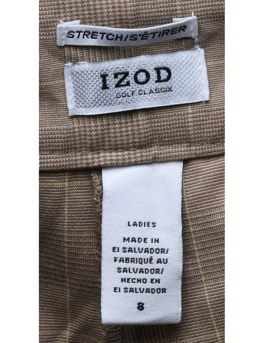 Izod Checked Light Brown Trousers - W31 L30