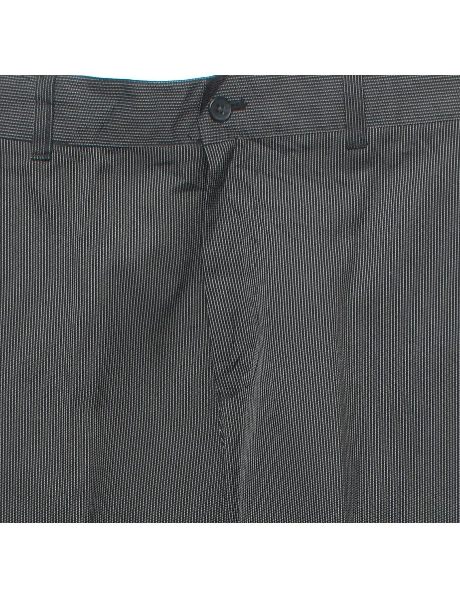 Izod Pinstriped Black Suit Trousers - W34 L30