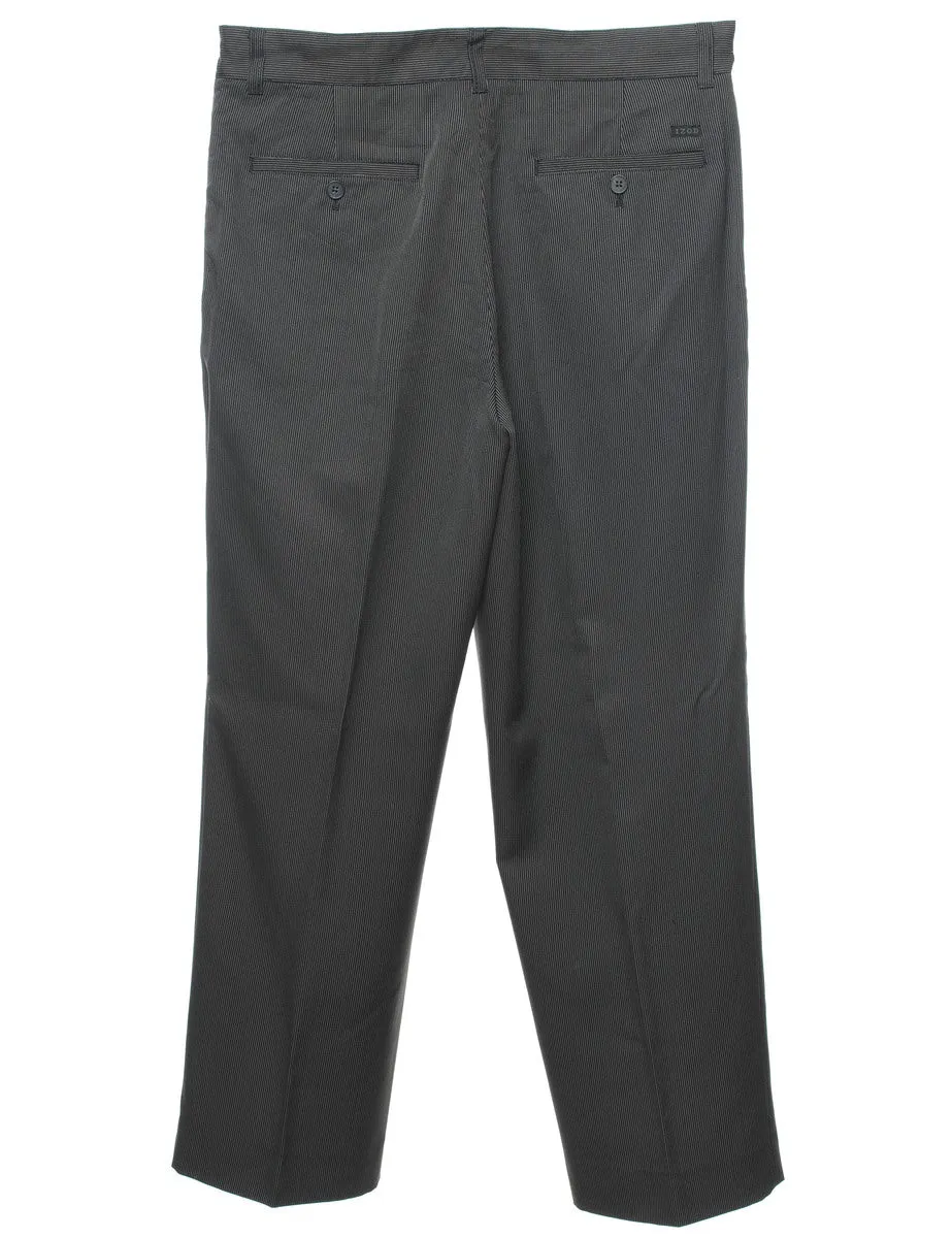 Izod Pinstriped Black Suit Trousers - W34 L30