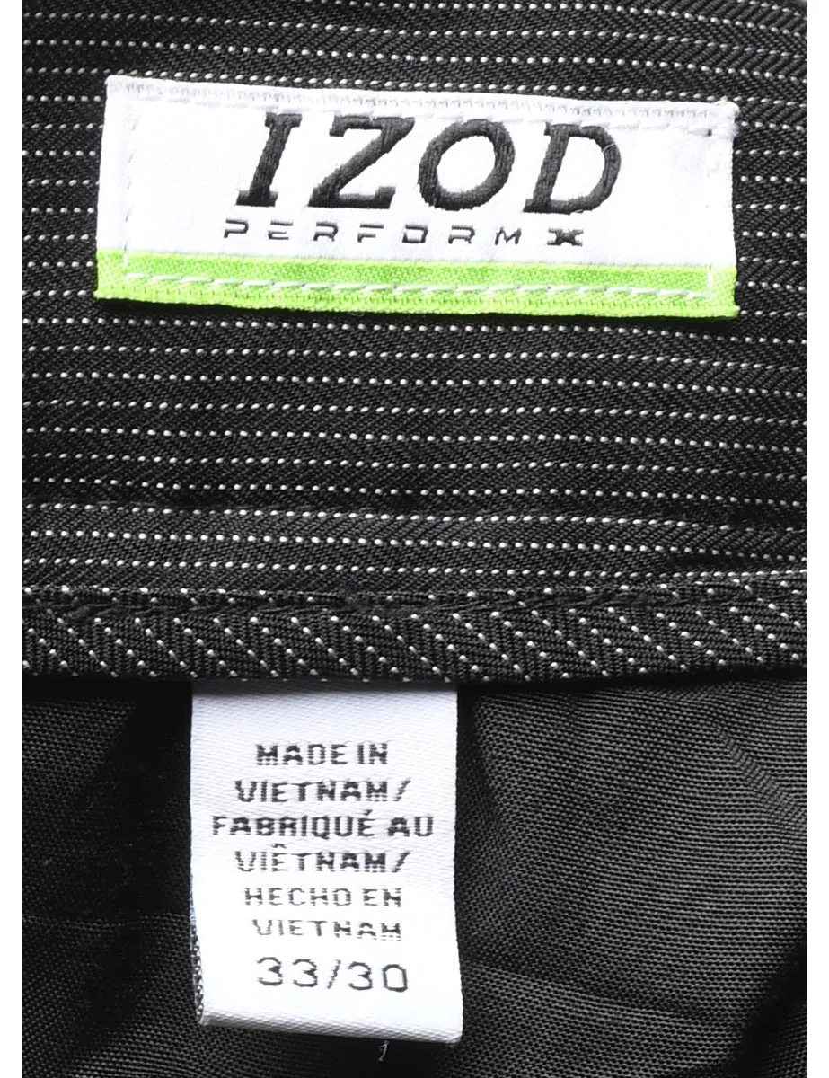 Izod Pinstriped Black Suit Trousers - W34 L30