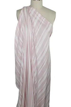 Jacquard Stripe Gauzy Rayon Blouse Weight - Soft Pinks