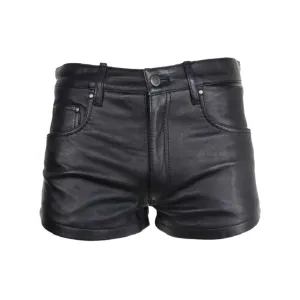 Mens Leather Shorts 501 Style with 4 Pockets