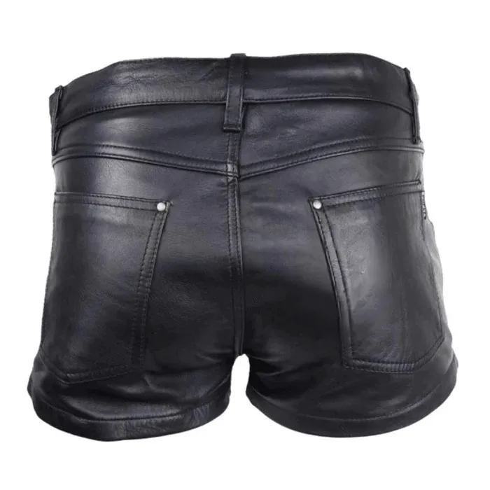 Mens Leather Shorts 501 Style with 4 Pockets