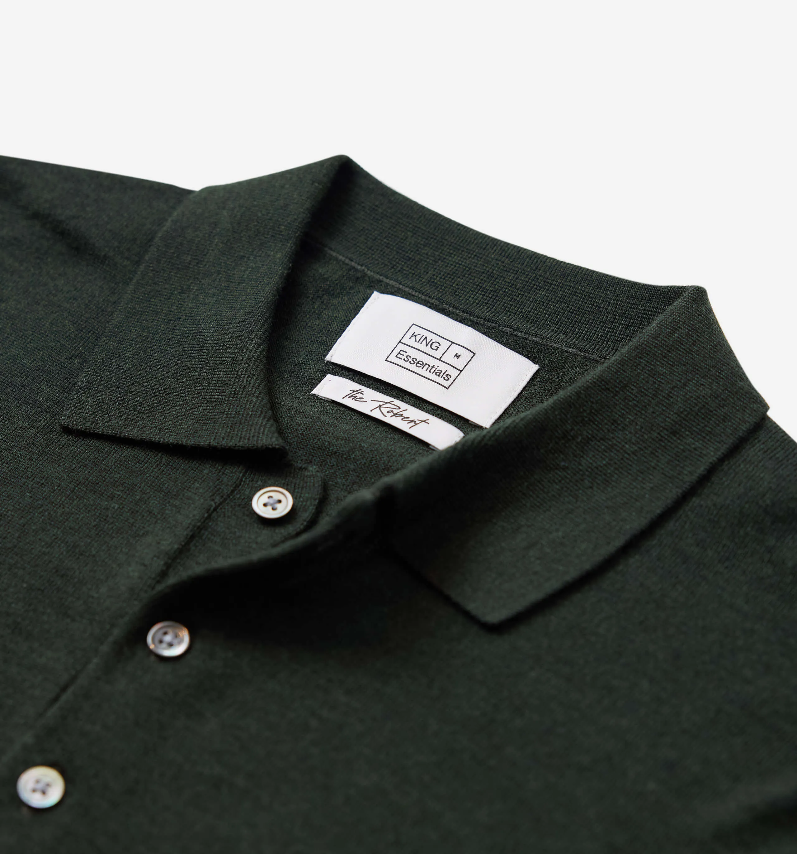 Merino Wool Polo Dark Green