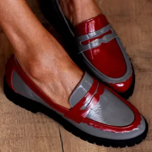 Patent Leather Chunky Sole Loafers