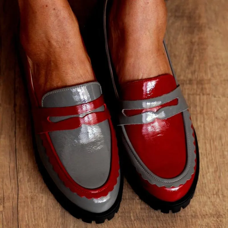 Patent Leather Chunky Sole Loafers