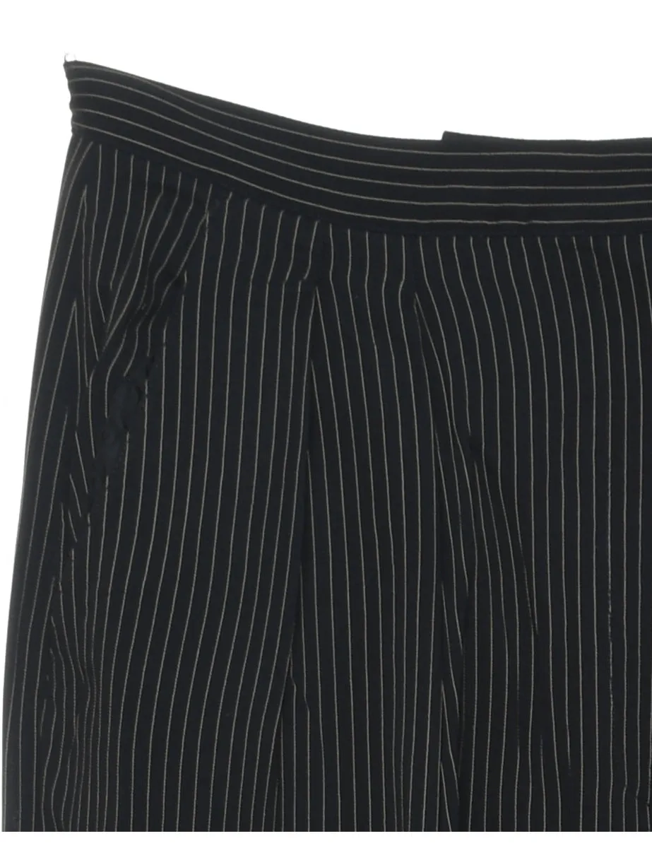 Pinstripes Black Trousers - W28 L28