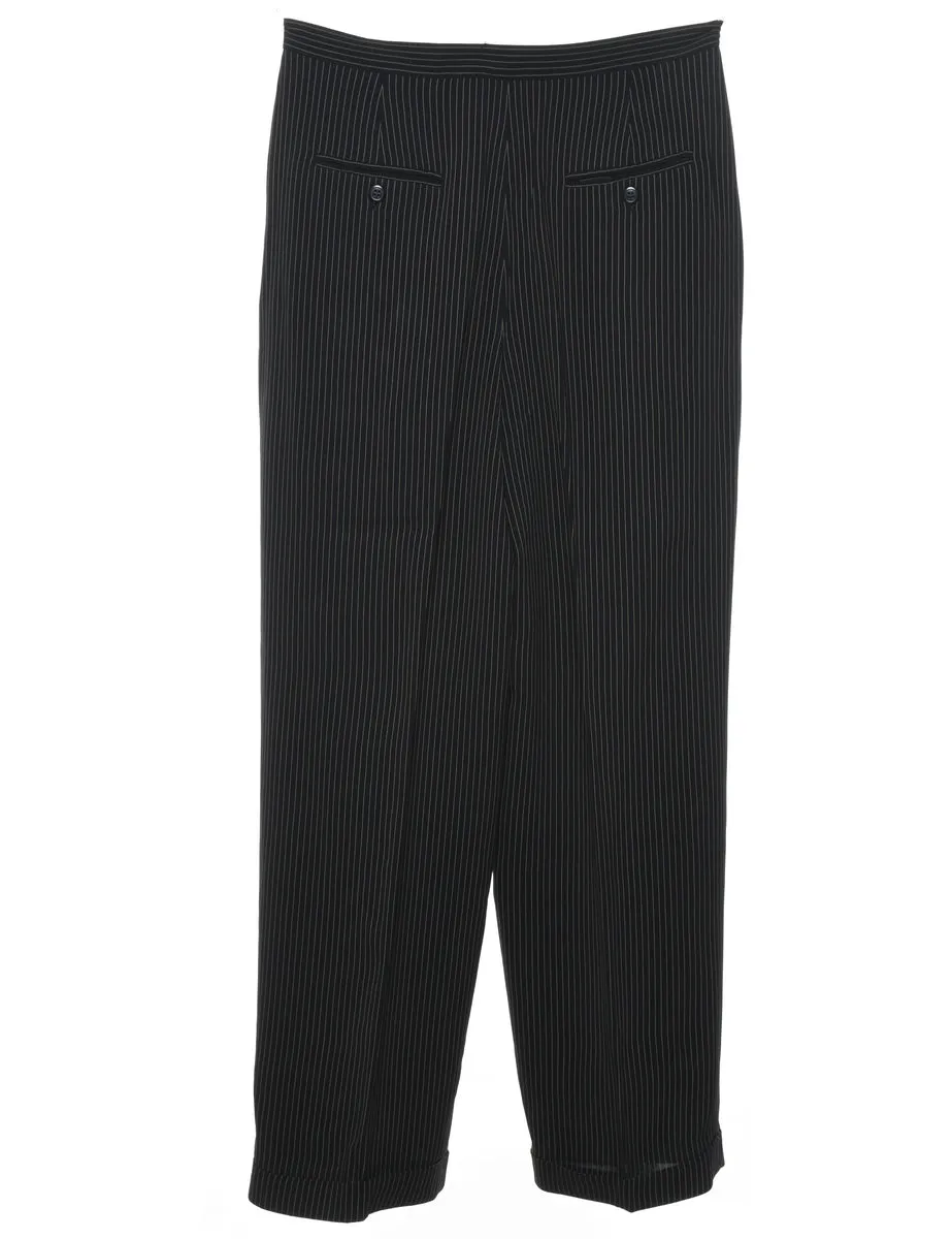 Pinstripes Black Trousers - W28 L28