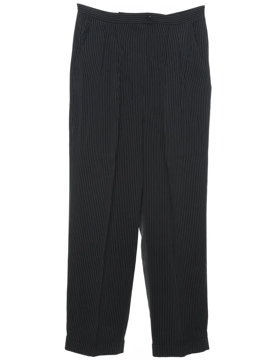 Pinstripes Black Trousers - W28 L28