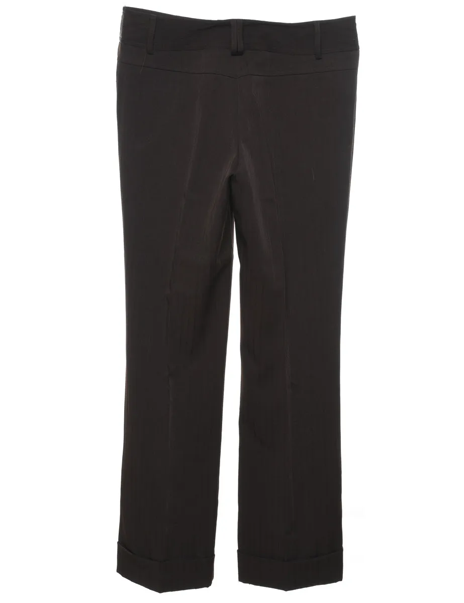 Pinstripes Cuffed Hem Trousers - W33 L33