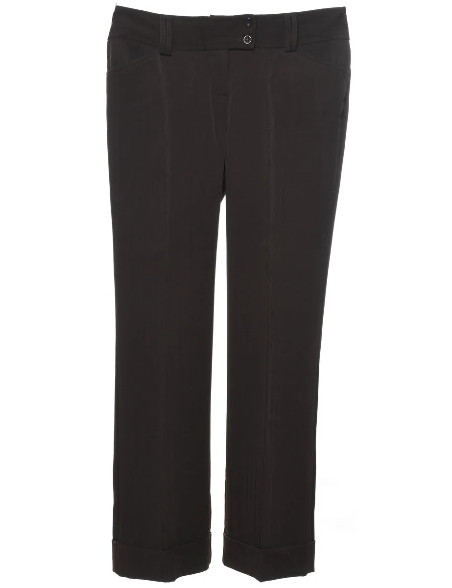 Pinstripes Cuffed Hem Trousers - W33 L33