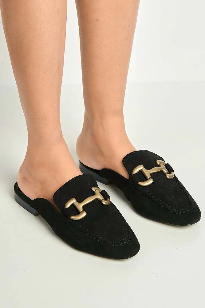 Rhiyan Horsebit Detail Loafer Mules in Black