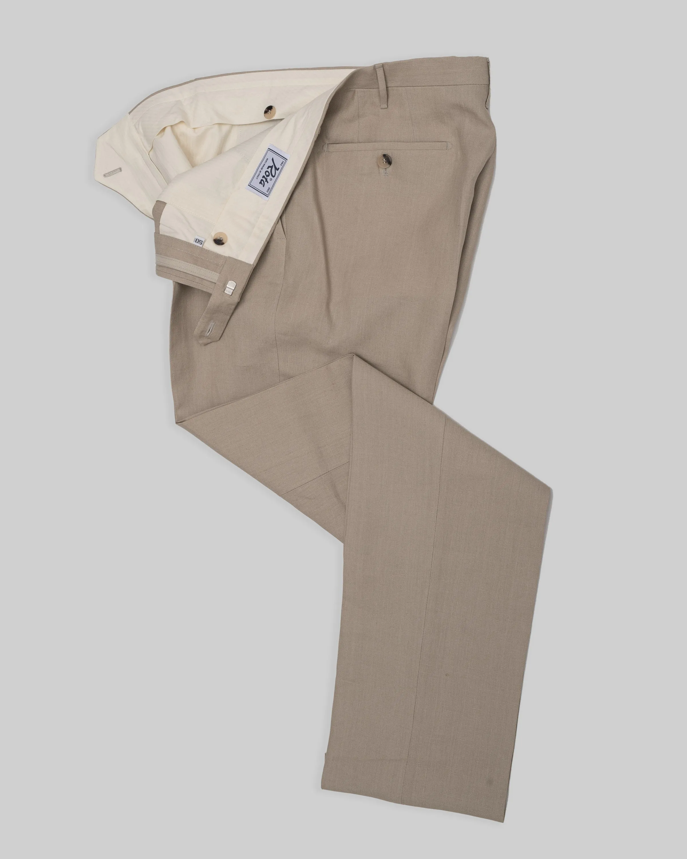 Roma light beige linen trousers