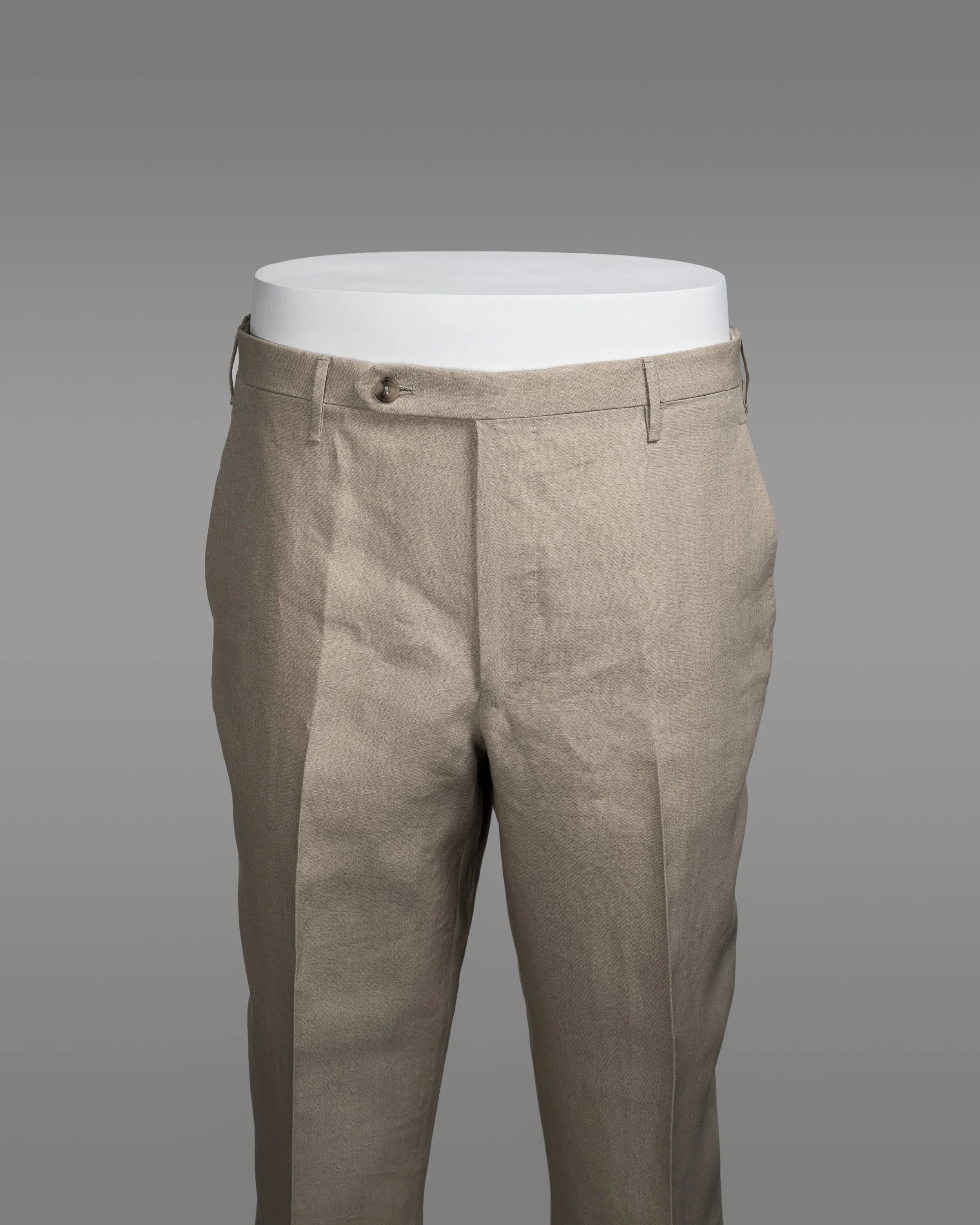 Roma light beige linen trousers