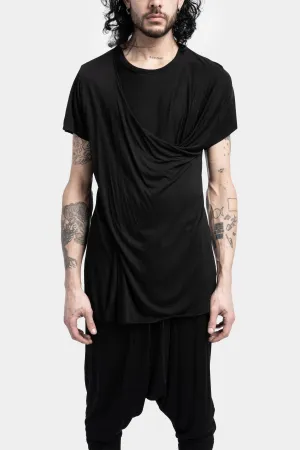 Silk Blend Draped T-Shirt