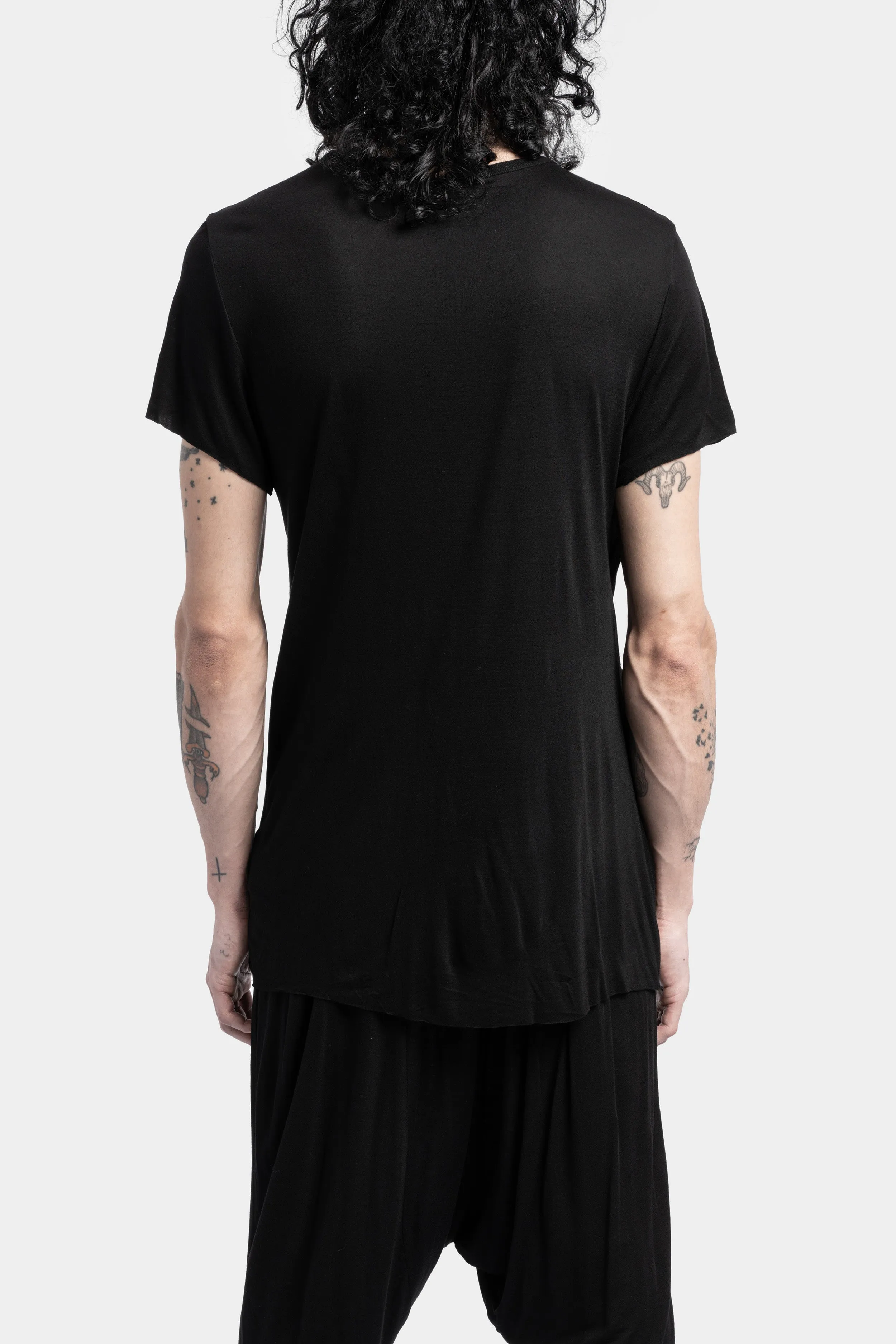 Silk Blend Draped T-Shirt