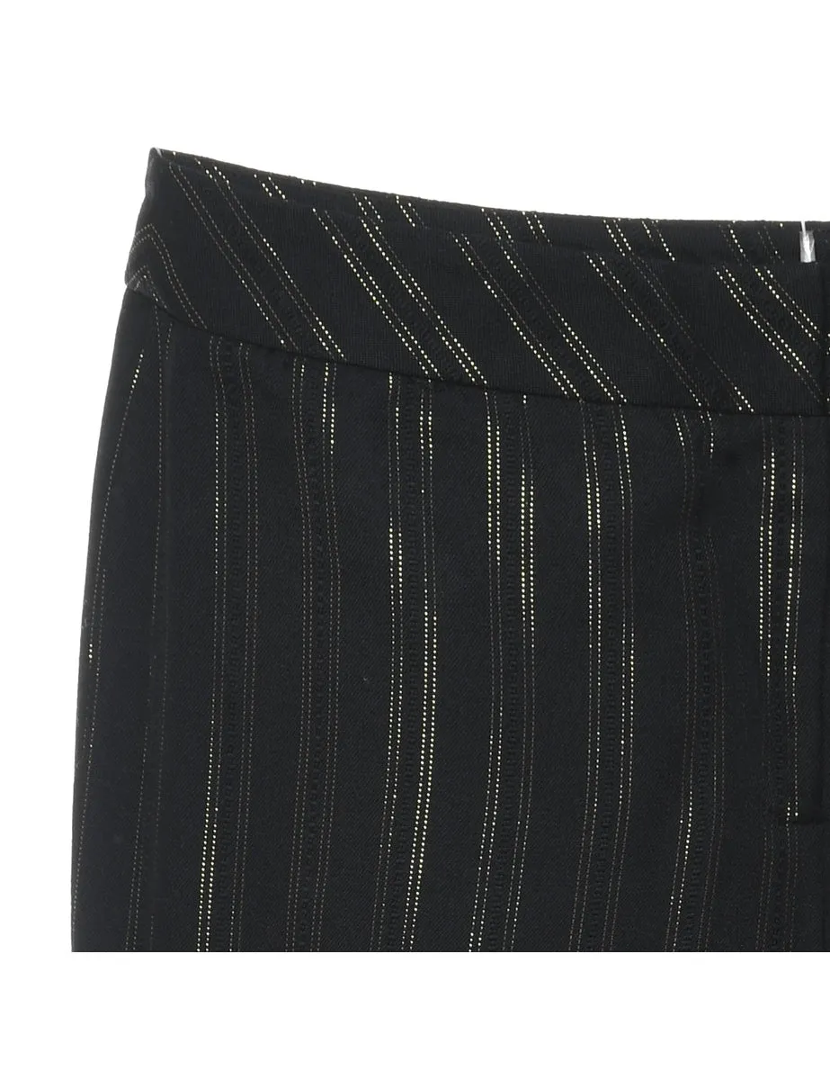 Striped Black Trousers - W32 L26