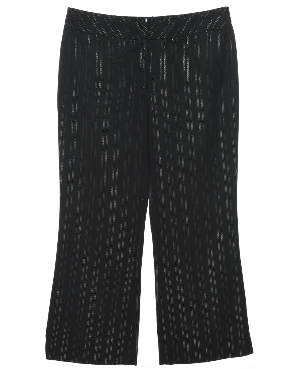 Striped Black Trousers - W32 L26