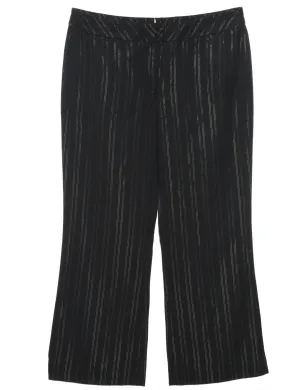 Striped Black Trousers - W32 L26