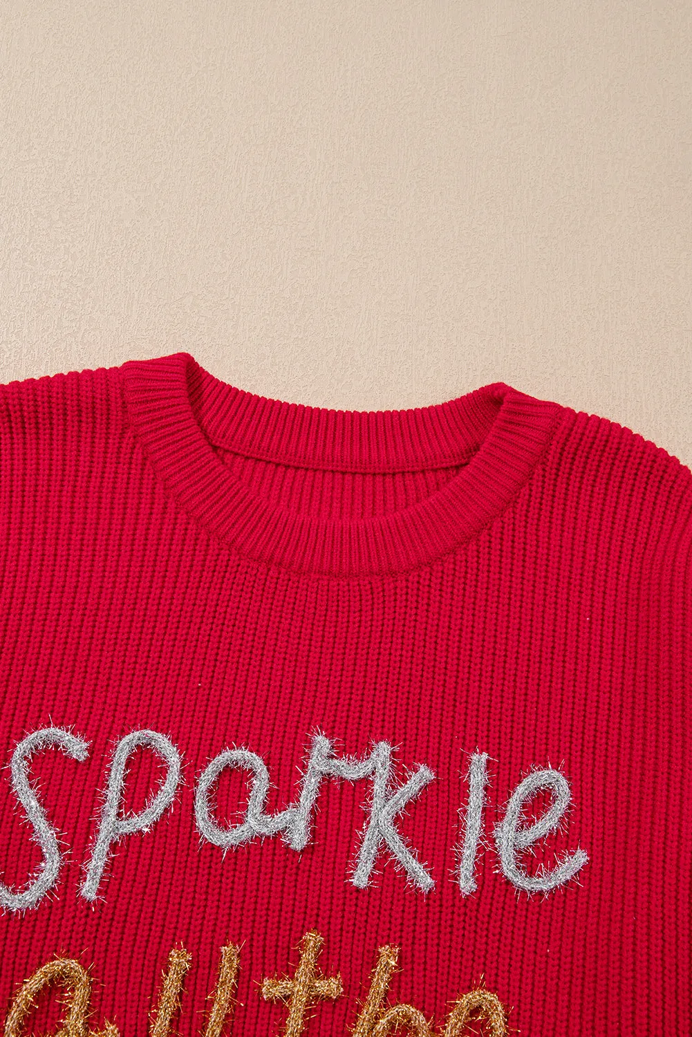 Tinsel Crew Neck Plus Size Sweater