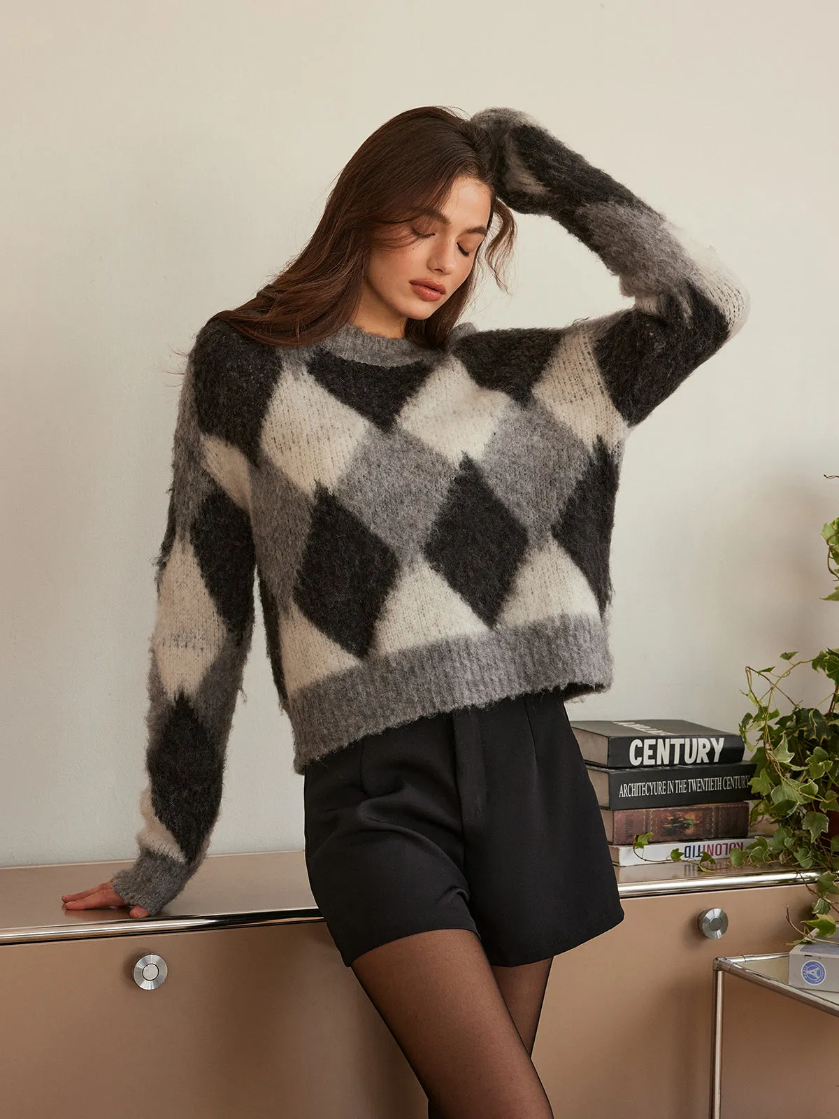 Wool-Blend Color Block Cozy Sweater