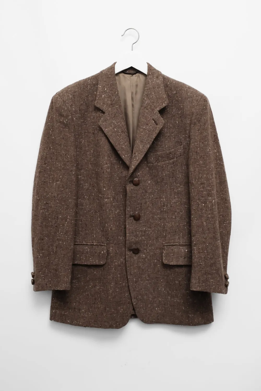 YSL VINTAGE YVES SAINT LAURENT BROWN PURE WOOL BLAZER